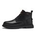 European Warm Series High-top Men's With Ultra-fiber Upper, Height-increasing Thick Sole, Comfortable Casual Work Boots, Waterproof British_vogvips.com