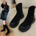 712-8-9 Tube Slim Elastic Heel Thick Sole Long Suede Over-the-Knee 41-43 Large Size Women's Boots_vogvips.com
