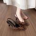 2026 New French Style Niche Leopard Print Women Leather Pointed Toe Open Back High Heel Sandals For Women ,_vogvips.com