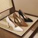 107-5 Waterproof Platform Comfortable Women's Shoes, 2025 Autumn New Sexy Solid Color Pointed Toe Stiletto High Heels_vogvips.com