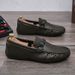 SHLIANG New Men's Slip-On Soft-Soled Driving Shoes Comfortable Round-Toe Business Casual Leather Shoes Breathable Upper Slip-On Loafers X0009_vogvips.com