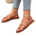 Tong Fashion Selling Large Size Fish Mouth Cross Round Toe Flat Bottom Ring Buckle European And American New Style_vogvips.com