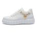Women's Shoes New Large Size Women's Shoes Thick Bottom Heightening Sports Casual Shoes Women's Metal Love Chain Flat White Shoes_vogvips.com