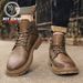 European Warm Series Bee One Wolf Flagship Store Martin Men's Autumn Winter High-top British Style Casual Leather Shoes Trendy Mid-top Work_vogvips.com