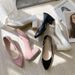 Chunky Heel Single 2025 Autumn New Versatile Women's Shoes Comfortable French-style White Slip-on Elegant High Heels_vogvips.com