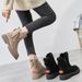 Women's High-Top Winter Snow Boots With Side Zipper & Faux Fur Lining, Warm Slip-Resistant Casual Boots For Cold Weather Short Boots_vogvips.com