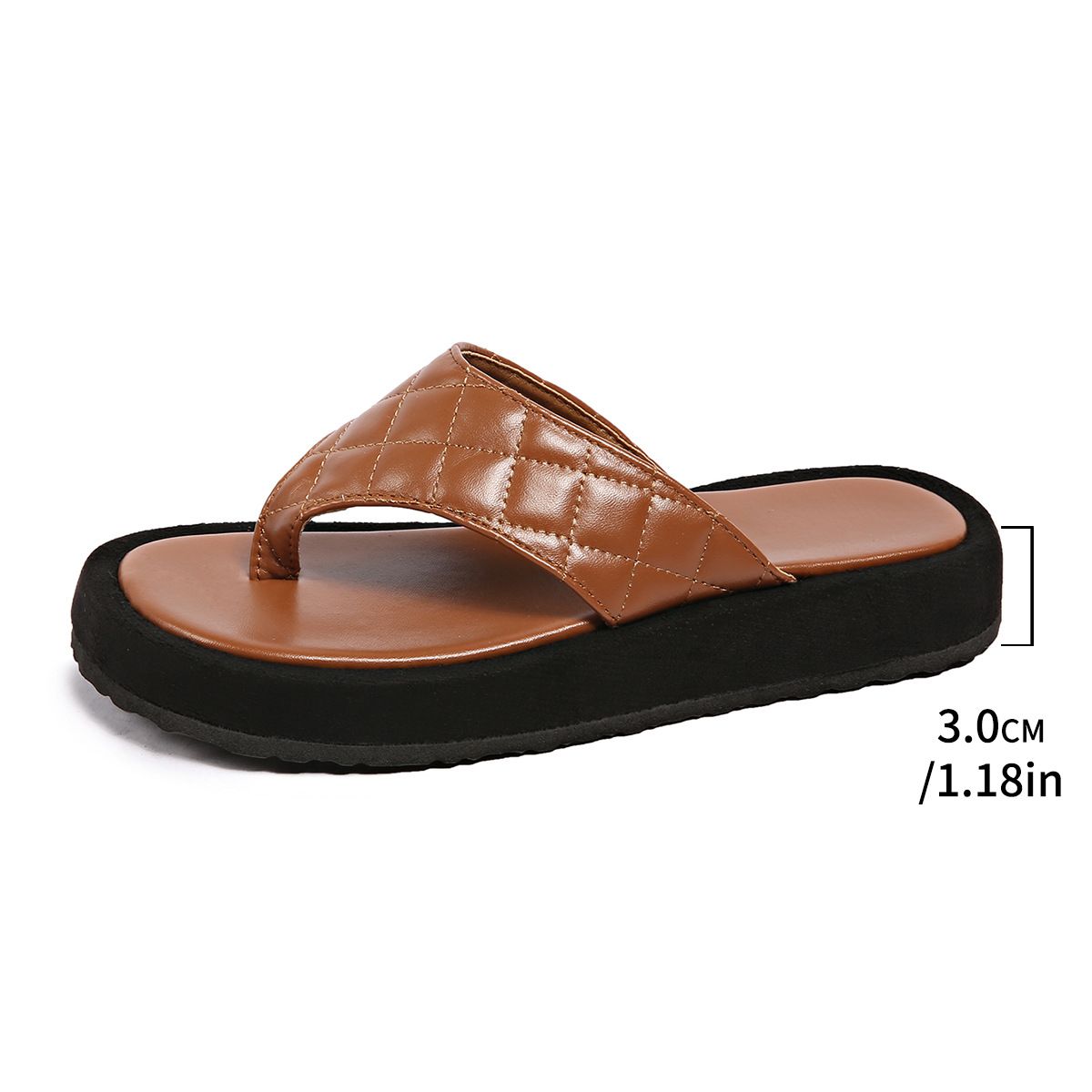 Summer 2025 Style Thick Soled Flip Flops for Women plus Size European American Style Outdoor Beach Sandals Size 43_vogvips.com