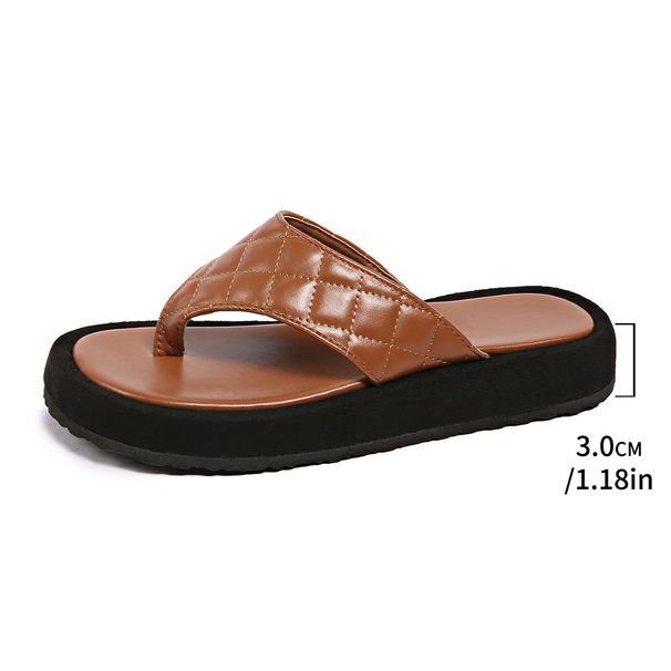 Summer 2025 Style Thick Soled Flip Flops for Women plus Size European American Style Outdoor Beach Sandals Size 43_vogvips.com