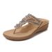 2025 Summer New Floral Beaded Rhinestone Fashion Versatile Soft Comfortable Plus Size Women's Sandals_vogvips.com