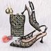 Mesh hollow pointed toe ladies high heels Fish scale hollow clutch Sexy and fashionable ladies shoe and bag set_vogvips.com