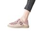 Hollow Bag Head One-word Buckle Sandals Women's Casual Hole Shoes Leather Surface Breathable Flat-bottomed Soft Single Shoes_vogvips.com
