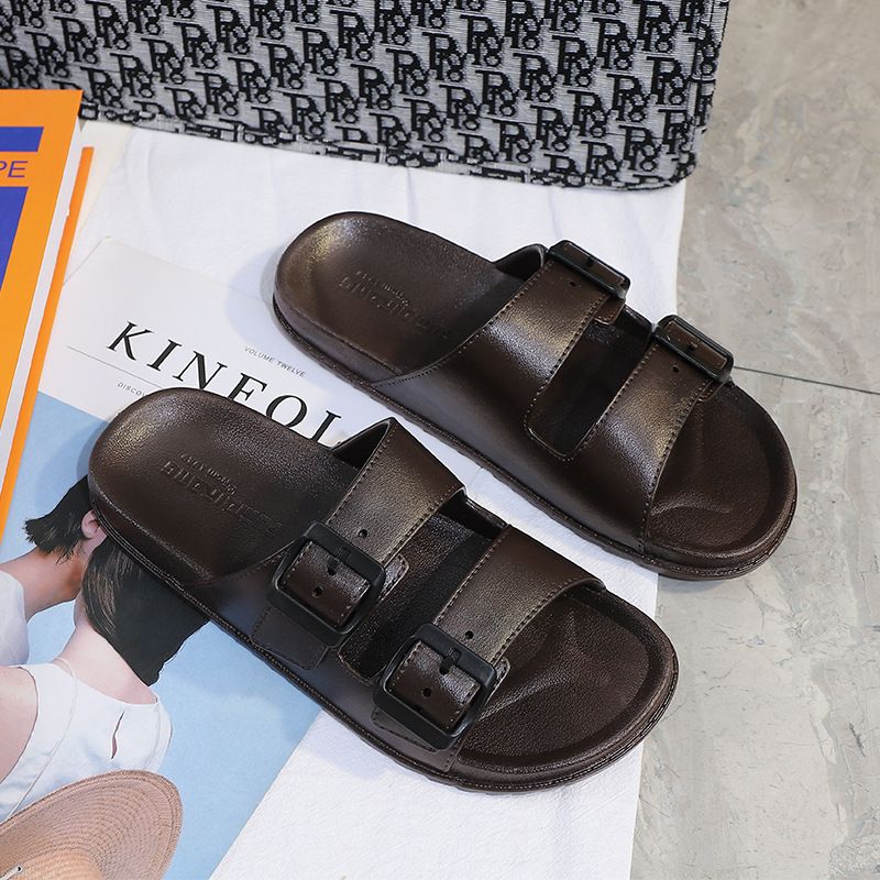 2024 Korean Style Lightweight Slip-On Sandals for Men - Summer Wearable Comfortable Soft Soled Trendy Home Shoes_vogvips.com