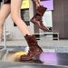 Cowhide Version~ Internal Height Increase Duck Hunting For Women, Ins Style Versatile Color Block Lace-up Boxing Boots,_vogvips.com