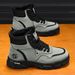 European Warm Series Winter 2025 New Mid-High Top Fashion British Workwear Men's Shoes Height Increasing Thick Sole Outdoor Warm Martin Boots_vogvips.com