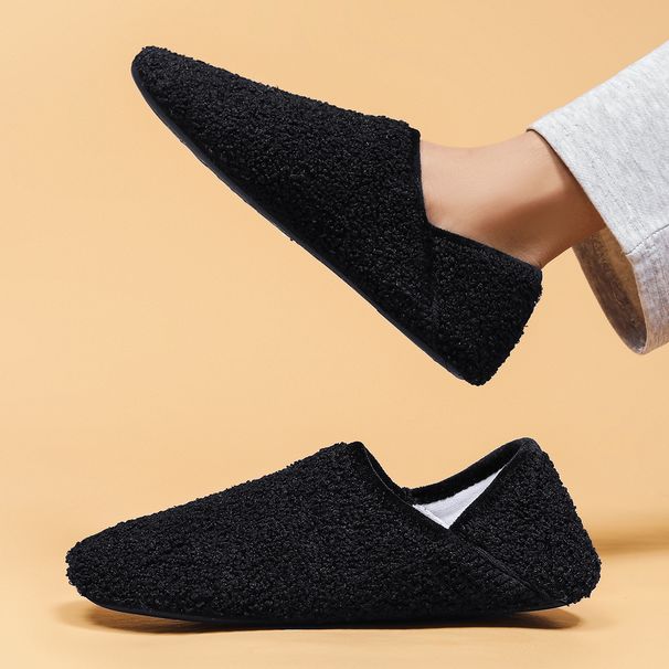 Indoor Household Men's Slippers Soft-soled Casual Non-slip Lightweight Fleece Cotton Shoes_vogvips.com
