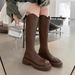 Uncle's Same Style High Heel Thick Sole Over-the-Knee Plus Size Wide Fitted Fleece-Lined Long Riding Boots For Women_vogvips.com