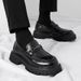 Euro Step 2025 New Thick-Soled Height-Increasing Men's Large Patent Leather Glossy Casual Chunky Heel Loafers Hairstylist Trendy_vogvips.com