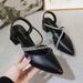Fashion Sandals For Women Fairy Style 2025 New Summer Closed Toe Chunky Heel Rhinestone High Heels Matching Skirt_vogvips.com
