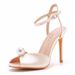 Women's Shoes fish mouth high heel sandals 10cm white satin cloth high heel women's shoes banquet wedding dress bridal shoes women_vogvips.com