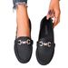 New Single Shoe Women Fashion Retro Metal Buckle Loafers_vogvips.com