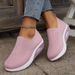 2026 New Comfortable Rocking Fly Woven Anti Slip Soft Sole, Mother's Shoes, Mesh Air Cushion Sports Women's Shoes_vogvips.com