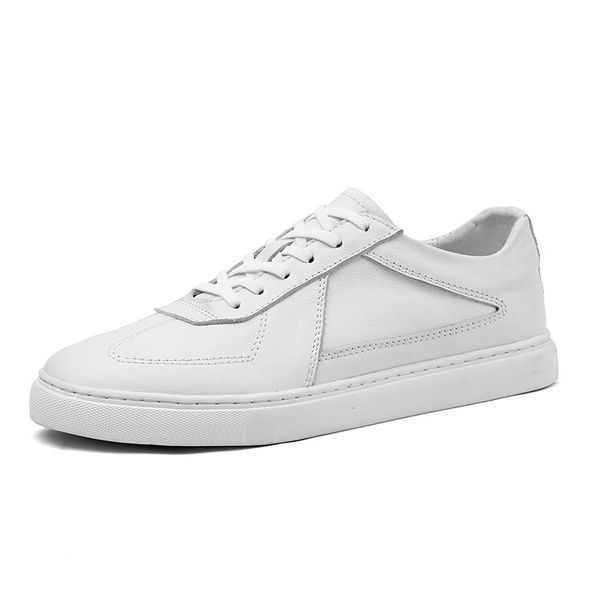 Four Little White Shoes, Board Shoes, Board Shoes, Men's Flat-soled Rubber Non-slip Soles, Breathable Round Head, Shallow Mouth Men's Shoes_vogvips.com