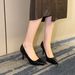 2026 Patent Leather Thin Heel High Heels Iron Head Metal Anti-kick Shallow Mouth French Pointed Single Shoes Fattened And Widened_vogvips.com