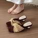 Retro French-style Woven Chunky Heel Wedge Sandals Women, 2026 New Summer Model, Suitable For Wearing With Skirts_vogvips.com