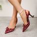Chuyuji French-style Stiletto Polka Dot Bow Pointed Toe Shallow High-heeled Shoes, Backless Closed-toe Sandals For_vogvips.com