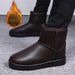 SHLIANG New Winter Snow Boots Men High Top Fluffy Boots High Quality Waterproof Leather Boots Fashion Outdoor Men Non-Slip Ankle Boots X0080_vogvips.com