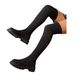 2024 Leopard Print Plus Over-the-Knee For Women Thick Sole Slimming Winter Fly Knit Round Toe Sock Boots Size 43_vogvips.com