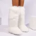 Y2K Furry Fox Long Warm Shoes 2024 Women Winter Thigh Fluffy LadiesGirls New Designer Plush Knee High Fur Boots_vogvips.com
