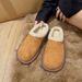 Women's Shoes Retro Style Fur Slippers Closed Toe Half Slip Shoes For Women New Flat Soled Ladies Plus Velvet Snow Boots Women's Shoes_vogvips.com