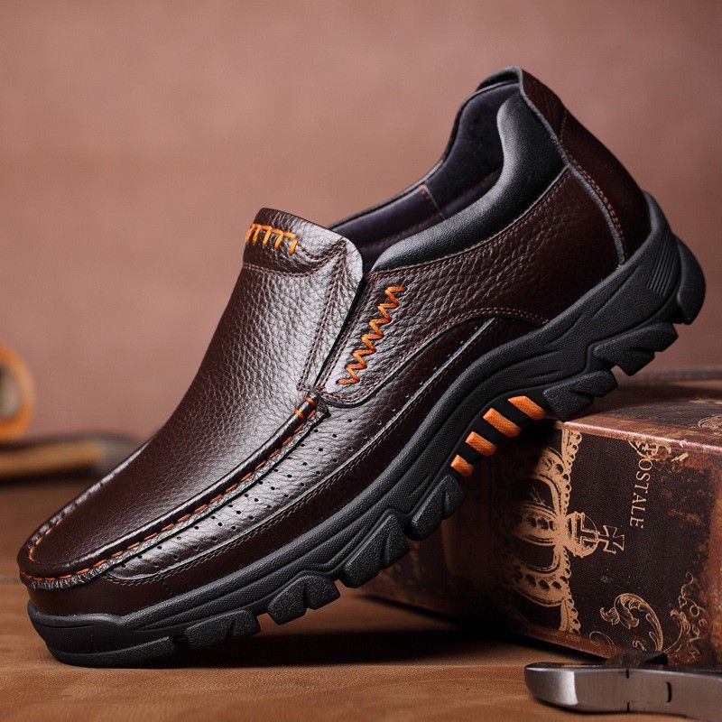 Autumn new leather casual business leather shoes for men light breathable non-slip_vogvips.com