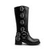 Counter Quality Family High Verion Miu Belt Buckle Chunky Heel Long Women Square Toe Slip-On Motorcycle Rider Brown Wetern Cowboy_vogvips.com