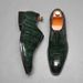 British Tide men's crocodile casual leather shoes breathable legged men's shoes Business pointed leather shoes a generation of hair_vogvips.com