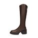 Petite For Women, High Heels, Thick Soles, Small Sizes, Over-the-Knee, Plus Size, Wide Long V-Neck Riding Bo, Slim_vogvips.com