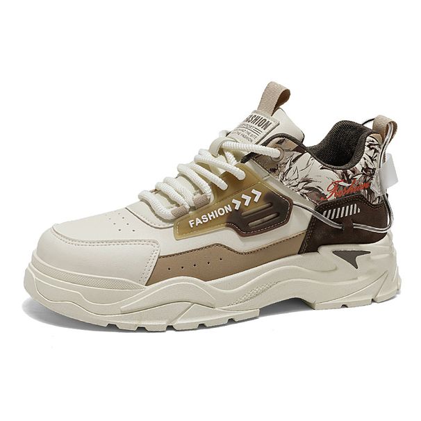 Men's Casual Platform Sneakers - Lace Up Vulcanized Designer Shoes Hot For Running Walking & Everyday Wearversatile Leather Board Shoes_vogvips.com