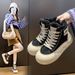 Fleece Little White Shoes, Female Students Thick-soled Heightening Sports Board Shoes, Casual_vogvips.com