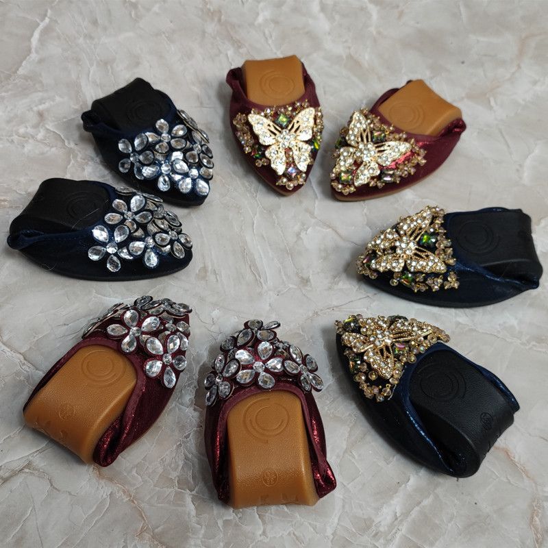 Elegant Pointed Toe Ballet Flats For Women – Rhinestone Embellished, Soft Sole, Wide Sizes 34-45, Black/Gold/Silver_vogvips.com