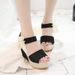 2025 Summer New Fashion Slope Fish Mouth Women's Korean High Heel Lace Up Waterproof Platform Thick Sole Sandals_vogvips.com