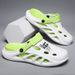 2025 Summer New Men's Hollow One Word Drag Thick Bottom Anti Slip Fashion Solid Color Leisure Outdoor Beach Sandals_vogvips.com