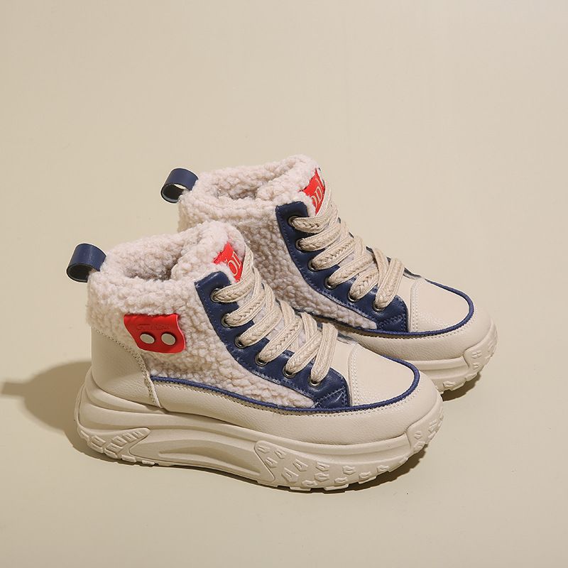 Women's Winter Platform Sneakers - Faux Fur Lined High-Top Shoes With Thick Sole For Warmth & Height, Casual Fashion Boots For Everyday Wear_vogvips.com