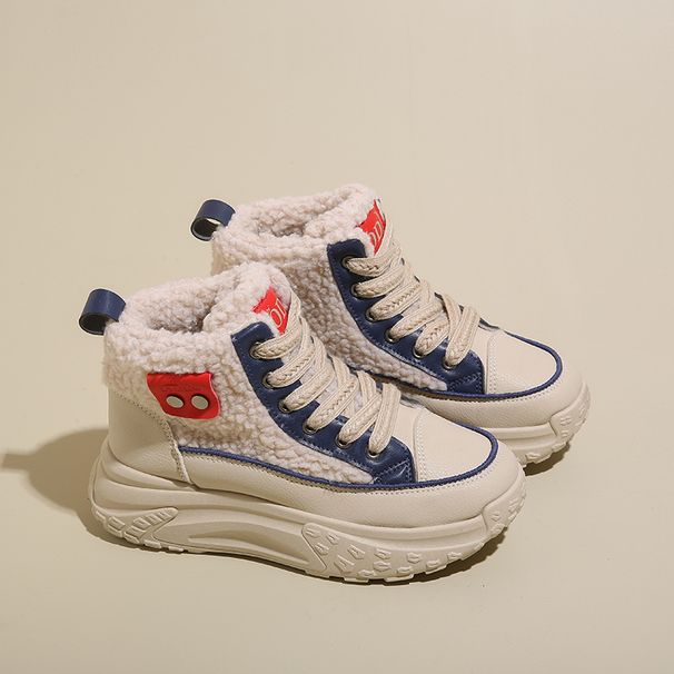 Women's Winter Platform Sneakers - Faux Fur Lined High-Top Shoes With Thick Sole For Warmth & Height, Casual Fashion Boots For Everyday Wear_vogvips.com