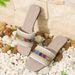 Cloth Woven Color Slippers Women's New Casual Square Head One Word Slippers For Women_vogvips.com