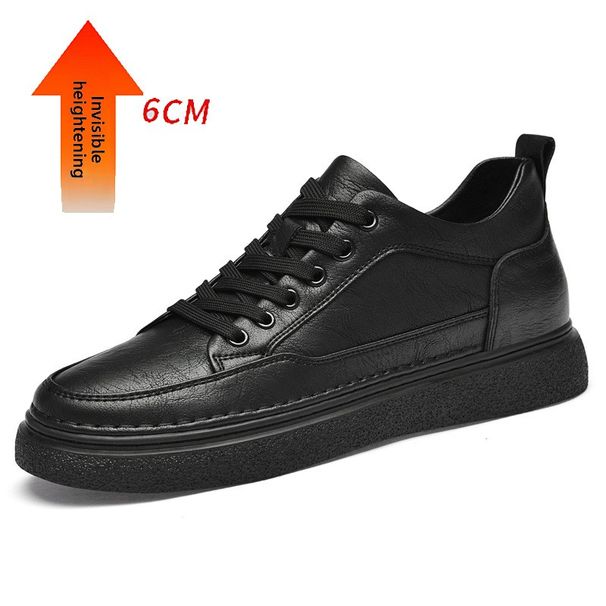 thick-soled High-top Shoes Men's Retro Casual Invisible Inner Height-increasing Men's Shoes Men's Medium-top Board Shoes_vogvips.com