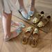 French Niche Ballet Gold Mary Jane Shoes, Silver Square Toe Flat Bottomed Versatile Shoes Spring And Summer 2025, Single_vogvips.com