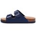 Comwarm Fashion Men Leather Summer Cork Footbed Slide Beach Unisex Brand Sandals With Adjustable Buckle_vogvips.com