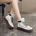 1178225343@qq.com KT2811 New 2024 Autumn Winter Korean Style Fleece-Lined Women's Mid-Cut Color Block Warm Cotton Shoes Casual Snow Boots_vogvips.com