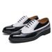 Euro Step 2025 New British Style Brogue Large Size Color Block Men's Low-top Leather Shoes_vogvips.com